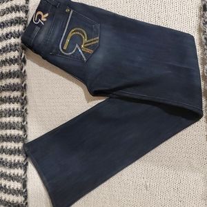 Rock & Republic dark wash jeans.